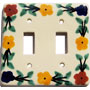 Mexican Switch Plate Talavera Tile sp9004 SP Double Flowers
